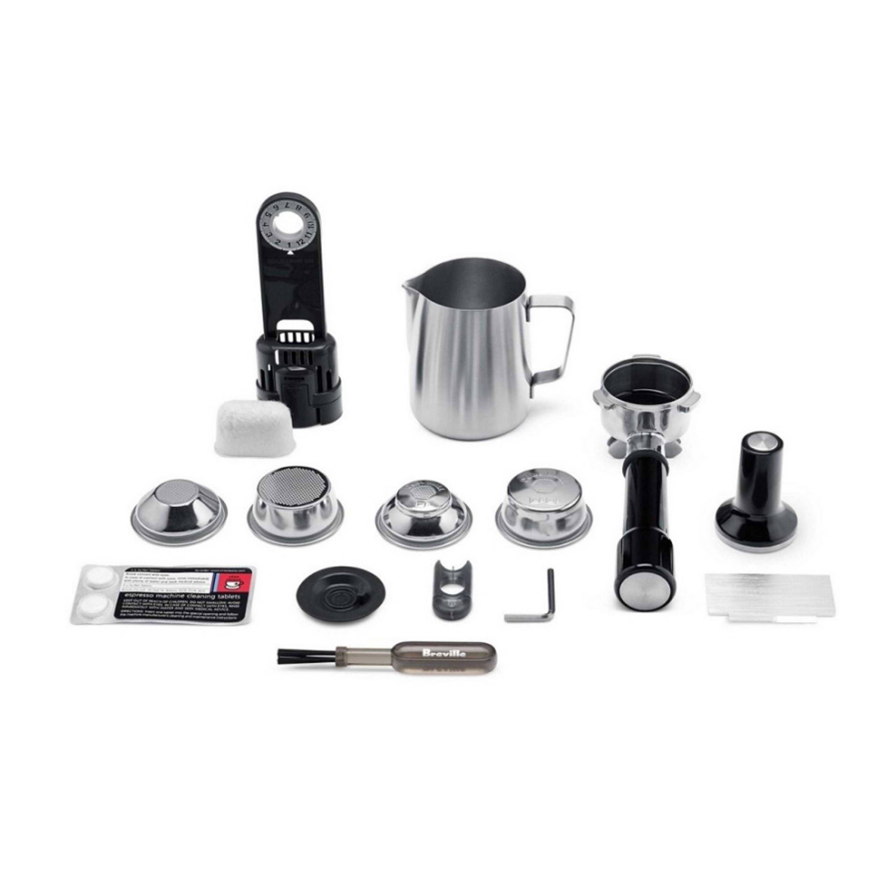 מכונת אספרסו משולבת מטחנת קפה Breville BES878BST - צבע נירוסטה מושחרת אחריות ע
