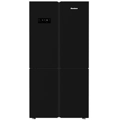 מקרר 4 דלתות Blomberg KQD1644GB כולל התקן שבת ומייצר קרח - גימור זכוכית שחורה אחריות ע"י היבואן הרשמי
