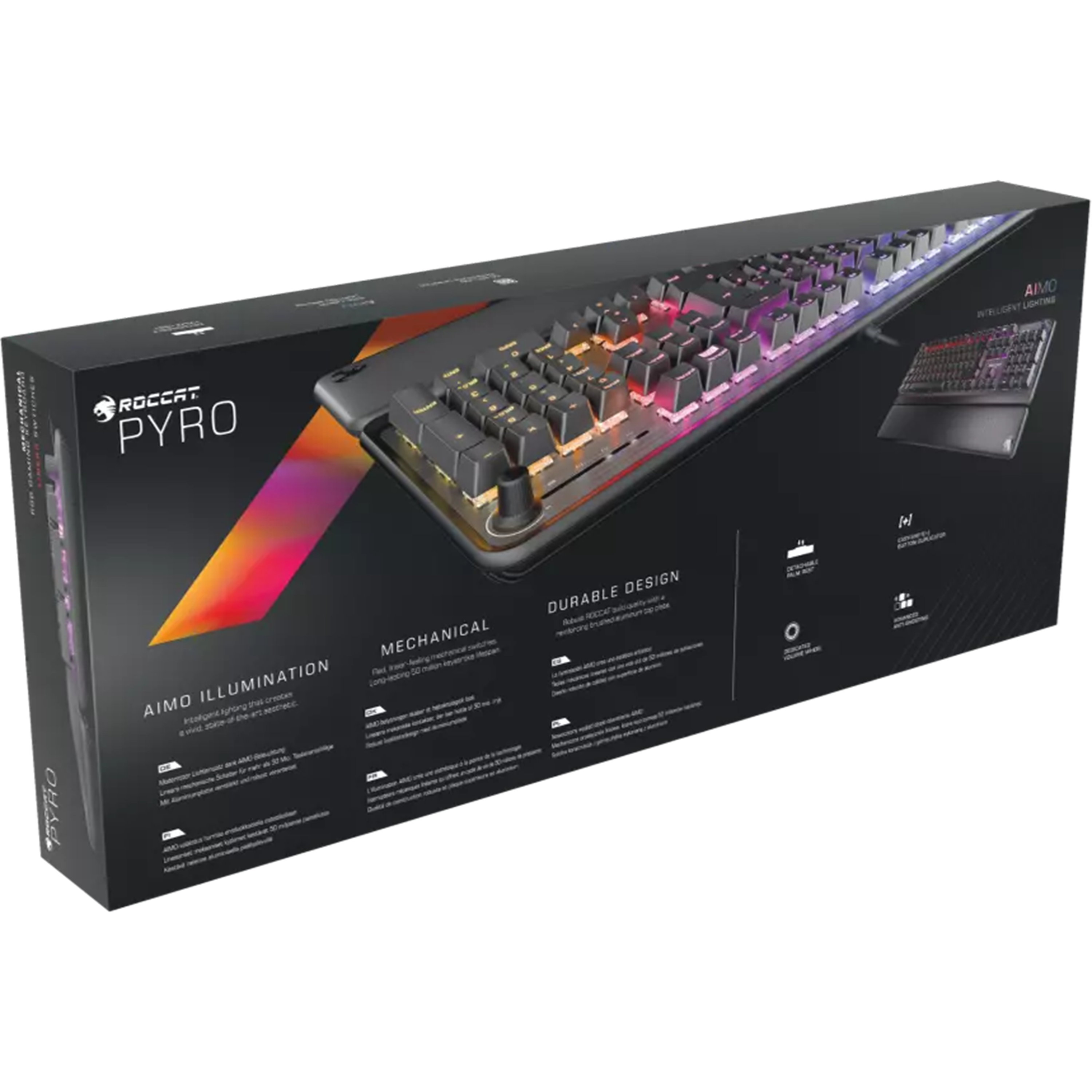מקלדת גיימינג מכאנית Roccat Pyro RGB - צבע שחור שנה אחריות ע