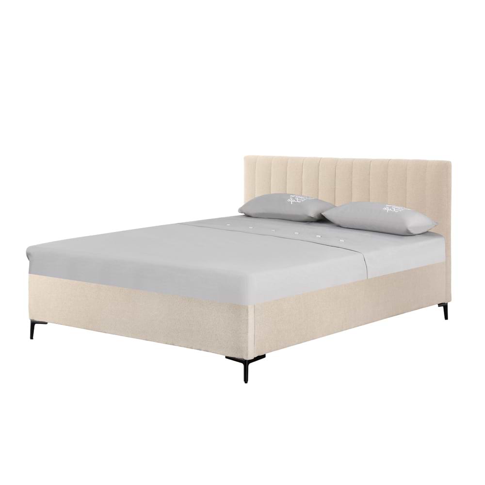 מיטה זוגית עם ארגז מצעים ברנדי קרם דגם Home decor 140/190