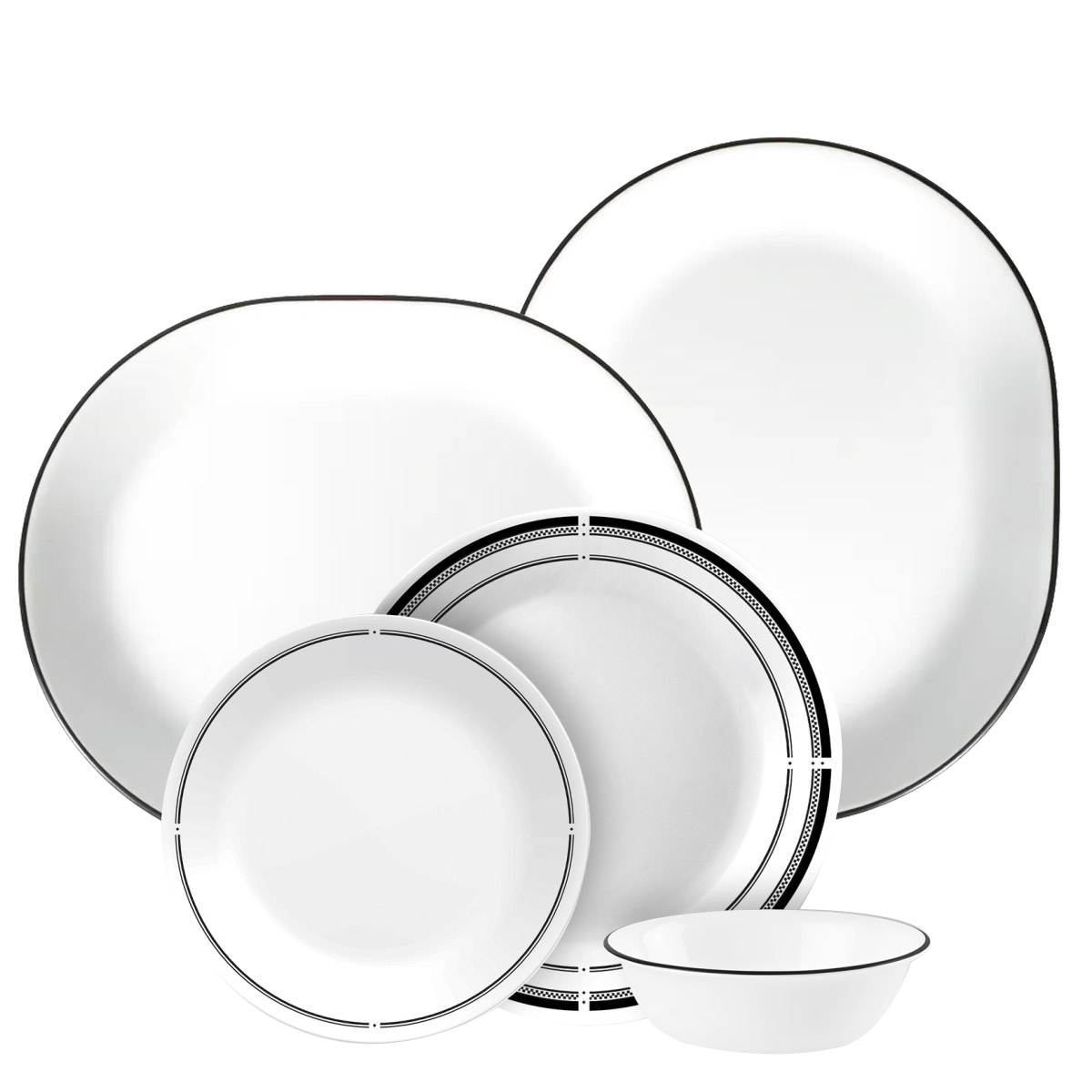 סט צלחות קורל 20 חלקים ל-6 סועדים דגם Brasserie תוצרת קורנינג ארה