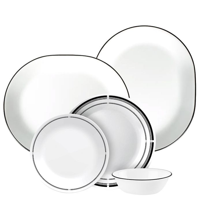סט צלחות קורל 20 חלקים ל-6 סועדים דגם Brasserie תוצרת קורנינג ארהב – הצלחות הדקות והחזקות בעולם!