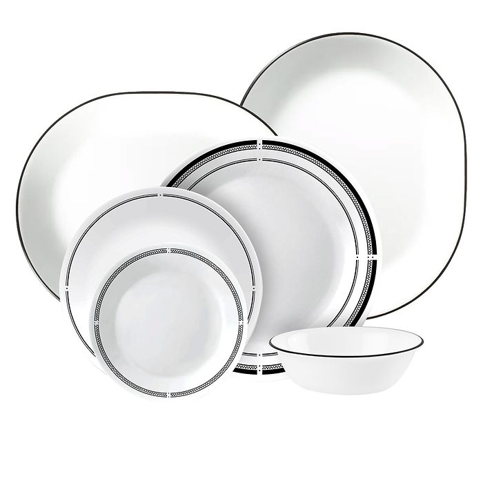 סט צלחות קורל 26 חלקים ל-6 סועדים דגם Brasserie תוצרת קורנינג ארהב – הצלחות הדקות והחזקות בעולם!