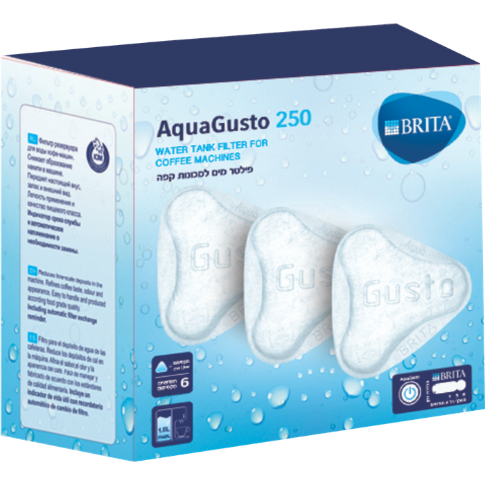 סט 3 פילטרים למיכלי מים ולמכונות קפה ביתיות Brita Aquagusto 250 37BT308 