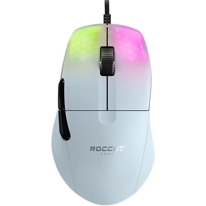 עכבר גיימינג חוטי Roccat Kone Pro - צבע לבן שנה אחריות עי היבואן הרשמי