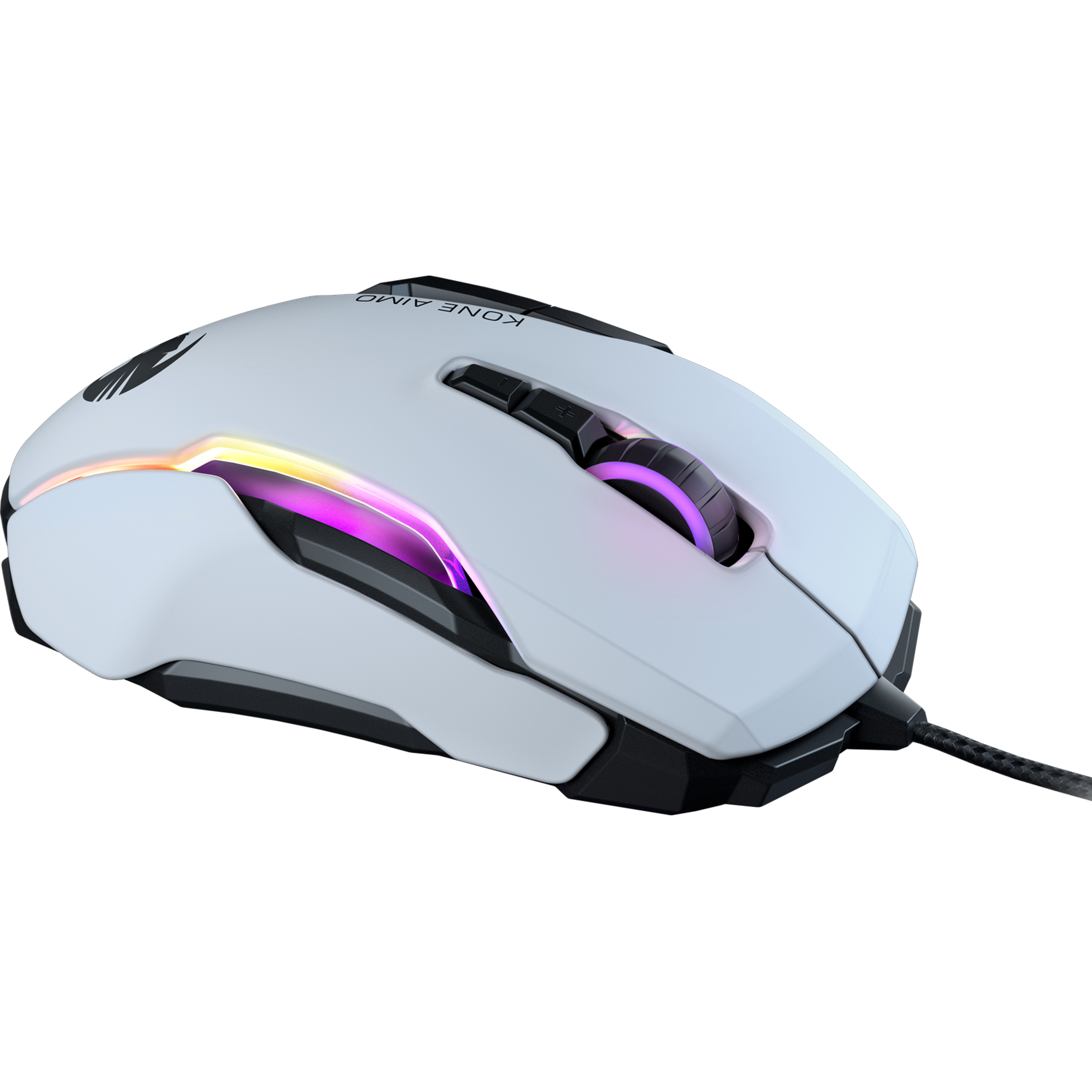 עכבר גיימינג חוטי Roccat Kone AIMO Remastered - צבע לבן שנה אחריות ע