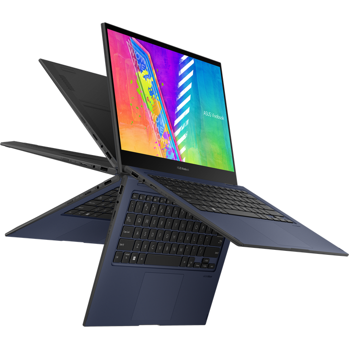 מחשב נייד עם מסך מגע Asus Vivobook Go 14 Flip TP1400KA-EC075WS - Celeron N4500 128GB eMMC 4GB RAM Windows 11s - צבע כחול שנה אחריות עי היבואן הרשמי