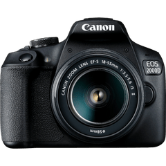מצלמת רפלקס דיגיטלית הכוללת עדשה Canon EOS 2000D DSLR EF-S 18-55mm f/3.5-5.6 IS II - צבע שחור שלוש שנות אחריות ע"י היבואן הרשמי