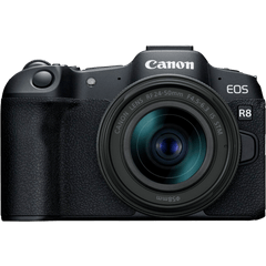מצלמה דיגיטלית ללא מראה הכוללת עדשה Canon EOS R8 RF 24-50mm f/4.5-6.3 IS STM - צבע שחור שלוש שנות אחריות ע"י היבואן הרשמי