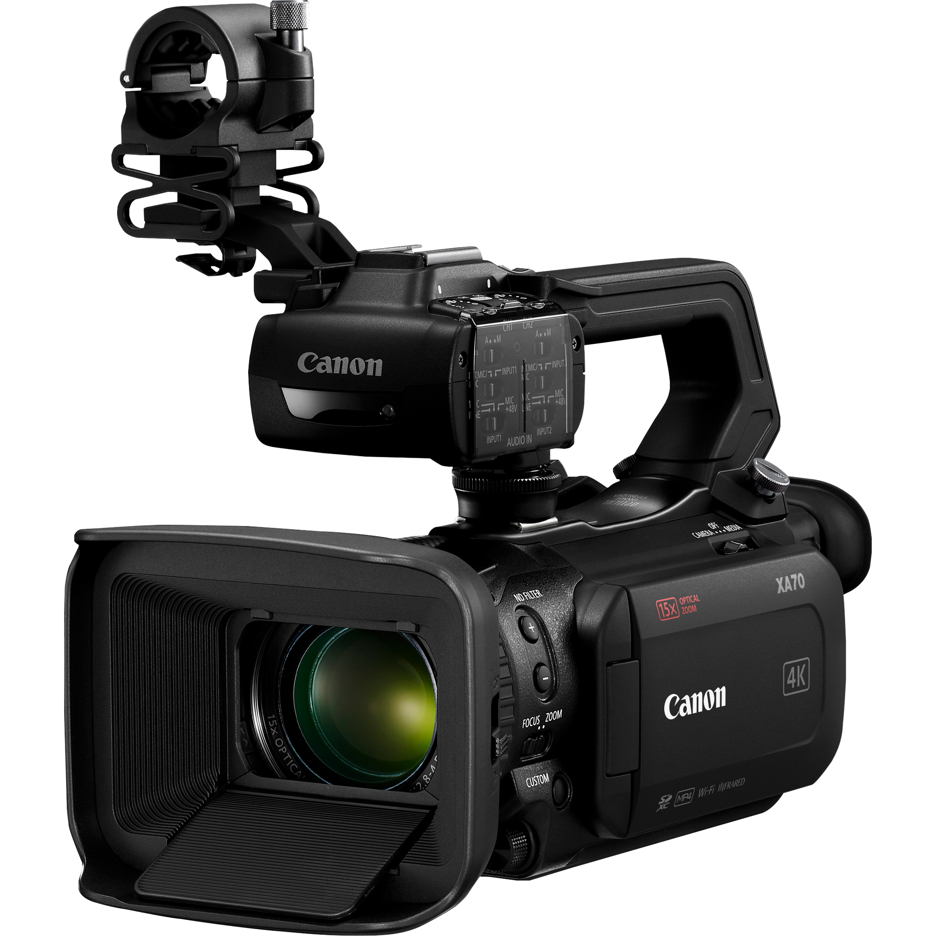 מצלמת וידאו מקצועית Canon XA70 UHD 4K - צבע שחור שלוש שנות אחריות ע