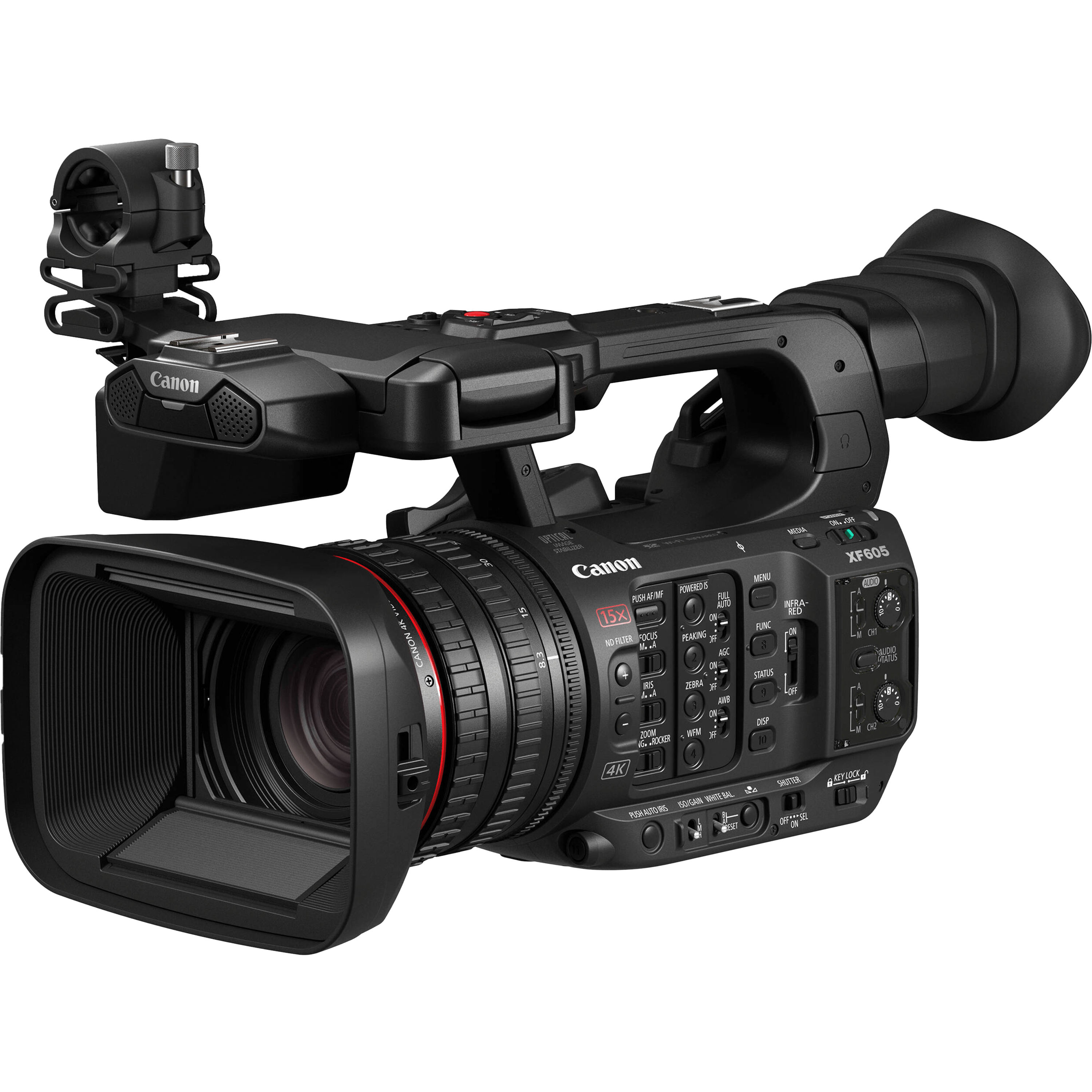 מצלמת וידאו מקצועית Canon XF605 UHD 4K - צבע שחור שלוש שנות אחריות ע