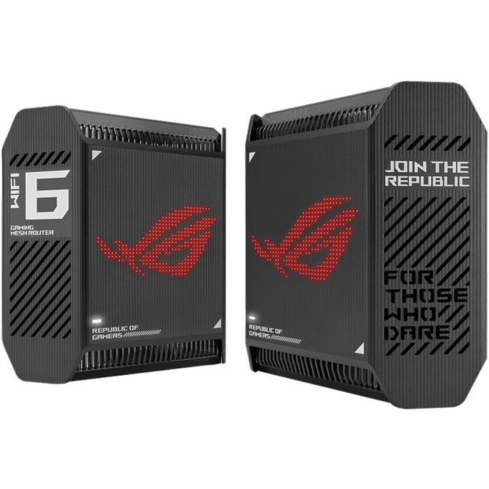 ראוטר גיימינג Asus ROG Rapture GT6 WiFi 6 שתי יחידות - צבע שחור שלוש שנות אחריות עי היבואן הרשמי