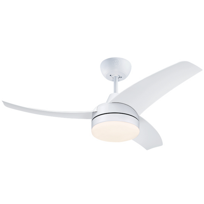 מאוורר תקרה Westinghouse Longwood 28W - כנפיים קוטר 42 צבע לבן שנתיים אחריו עי היבואן הרשמי 
