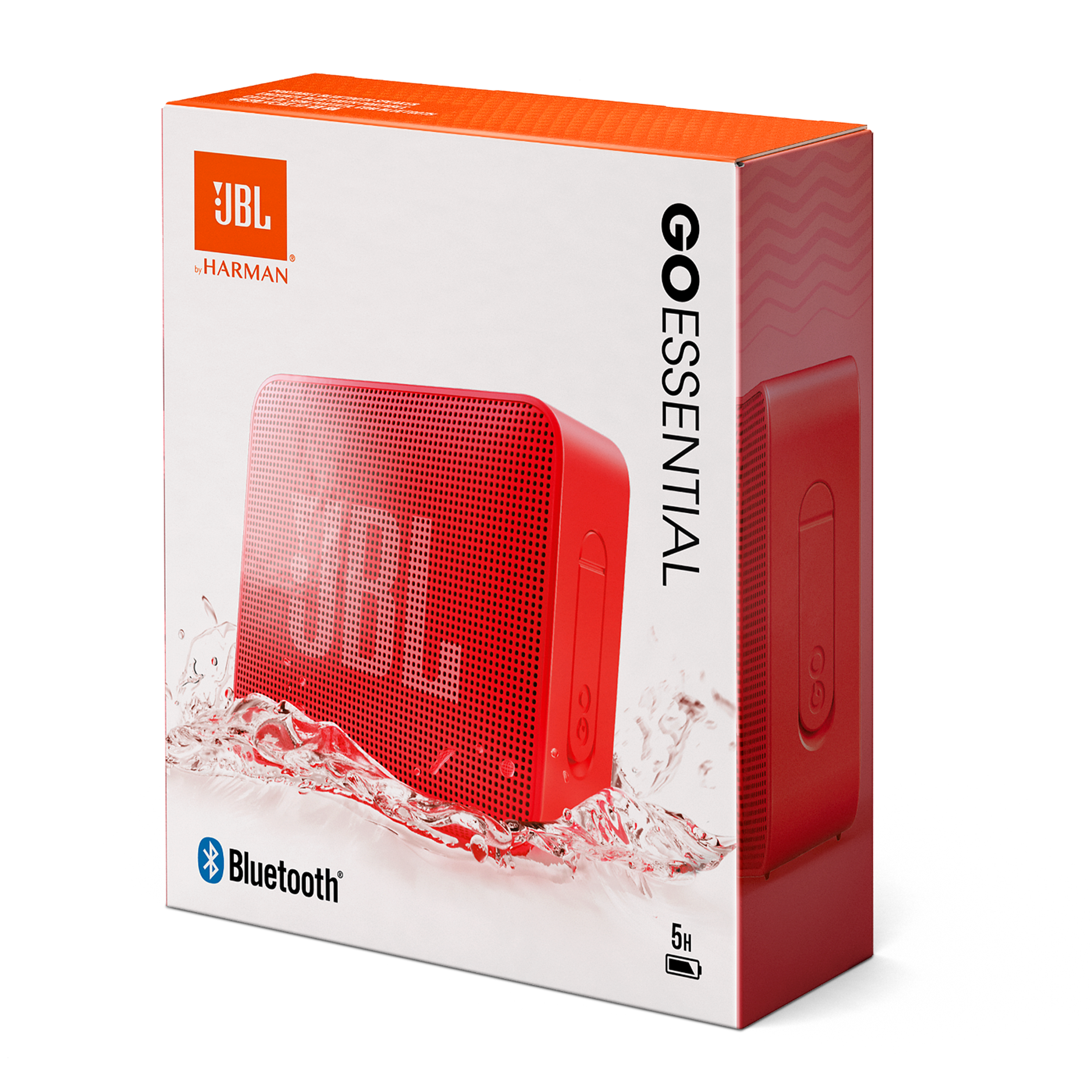 רמקול נייד עמיד למים JBL Go Essential - צבע אדום שנה אחריות ע