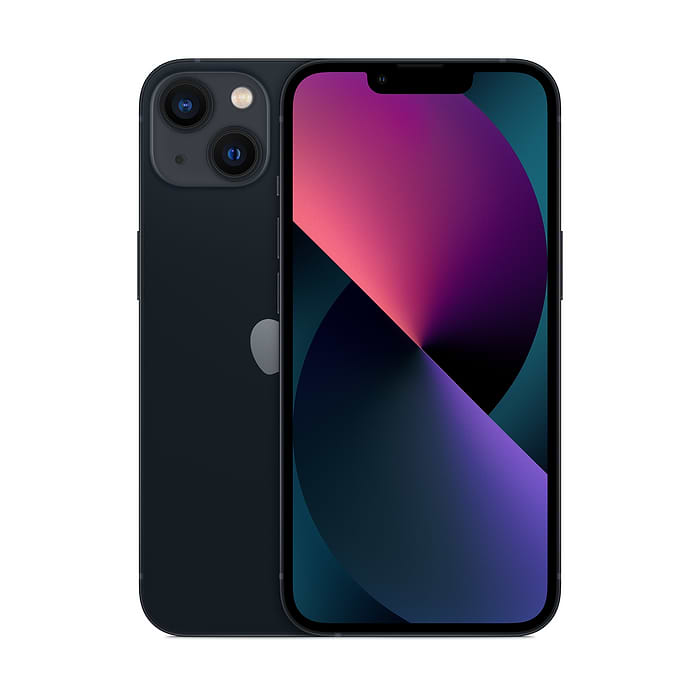 סמארטפון Apple iPhone 13 128GB - צבע שחור חצות שנה אחריות עי היבואן הרשמי 