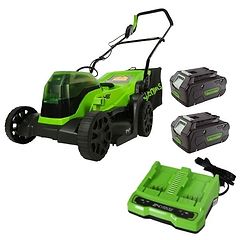 מכסחת דשא 36 ס''מ 48V (2X24V) עם 2 סוללות 2Ah +מטען Dual Port 2 Ah Greenworks