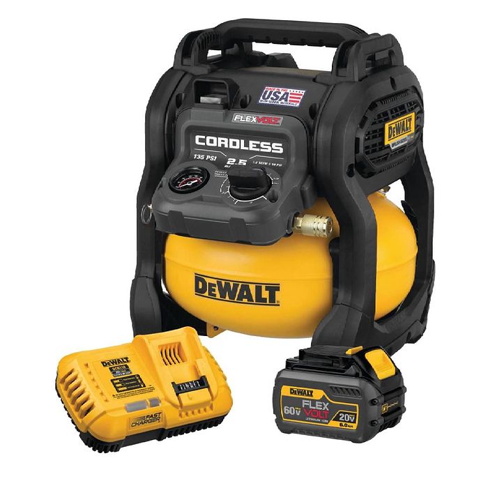 קומפרסור FLEX 54/60V כולל סוללה 6 FLEX ומטען דגם  DCC2560P1-6AH-FLEX DeWALT