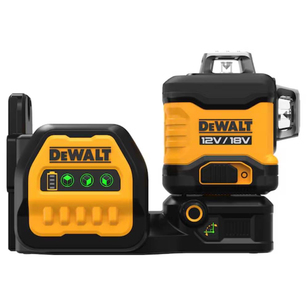 לייזר 3 קווים 360 מעלות ירוק 12V/18V +סוללה 2AH ומטען בארגז DCE089NG18P1-20V-2AH DeWALT 