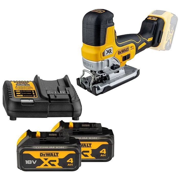 מסור אנכי ג'קסון XR 18/20V  בראשלס אחיזת עם 2 סוללות 4AH ומטען  DeWalt DCS335P2-4AH