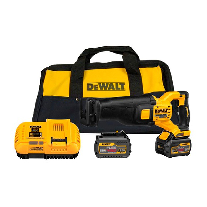 מסור חרב FLEXVOLT 54/60V עם 2 סוללות FLEX 6AH ומטען DCS388P2-6AH-FLEX DeWALT