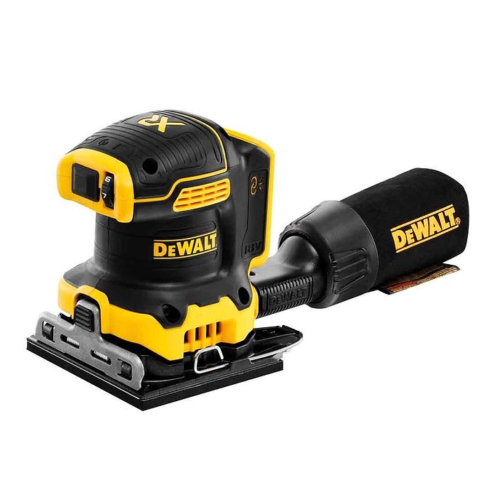 מלטשת אקצנרית מרובעת 18V בראשלס דגם DeWait DCW200N - גוף בלבד