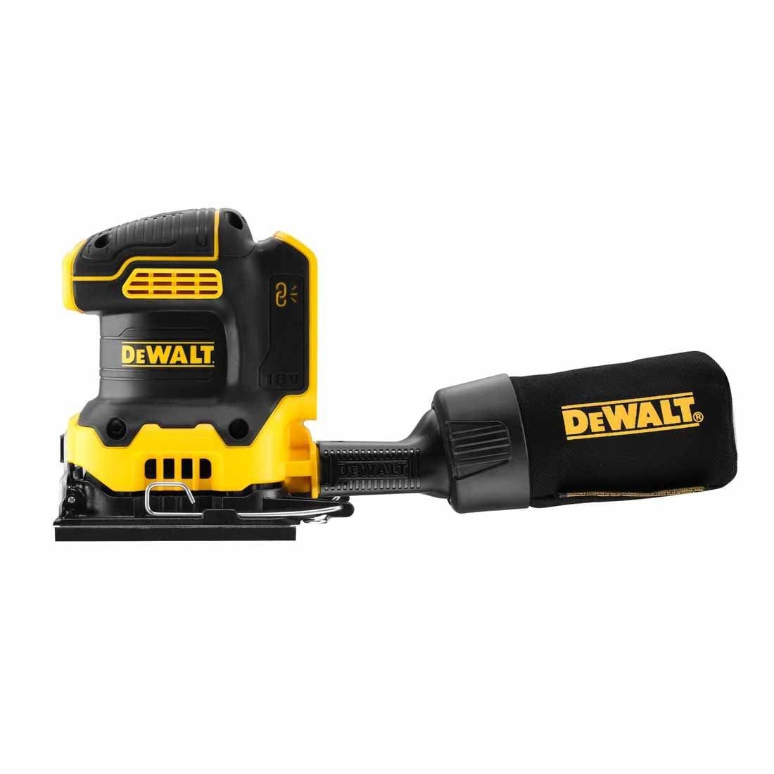 מלטשת אקצנרית מרובעת 18V בראשלס  DeWait DCW200N/DCW200B - גוף בלבד