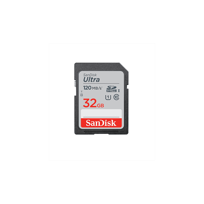 כרטיס זיכרון SanDisk Ultra 32GB SDHC 120MB/s - עשר שנות אחריות עי היבואן הרשמי 