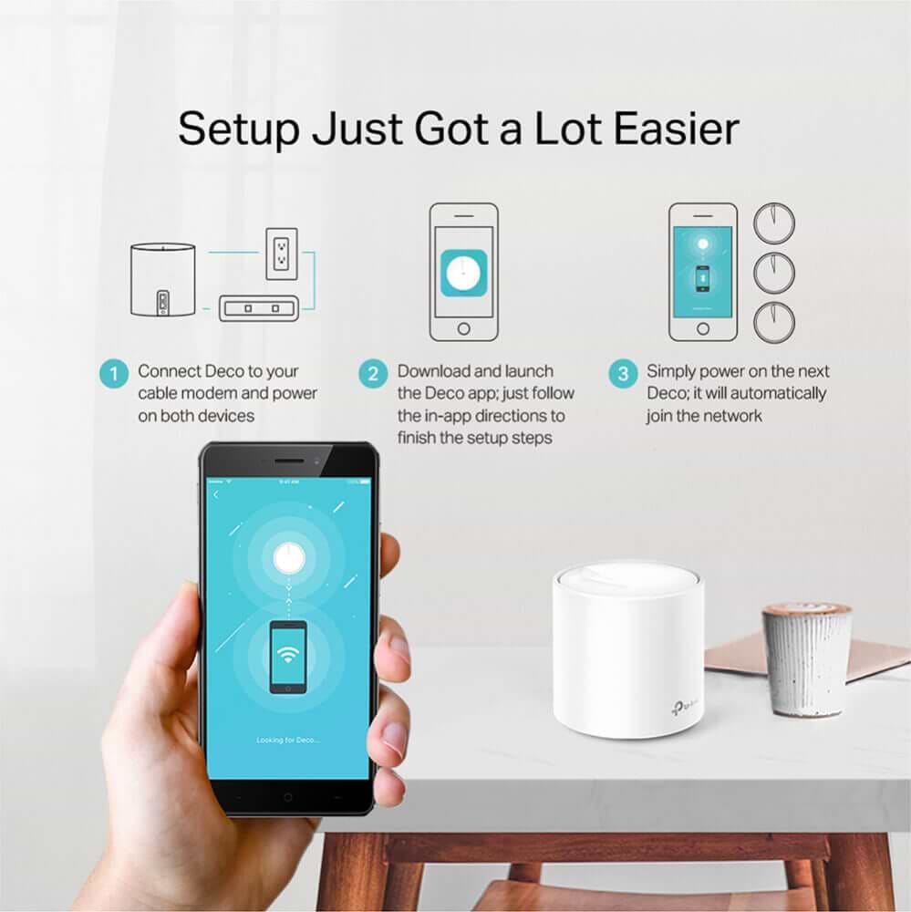  ראוטר אלחוטי 3 יחידות TP-Link Deco X20 AX1800 Whole Home Mesh Wi-Fi System - צבע לבן שלוש שנות אחריות ע