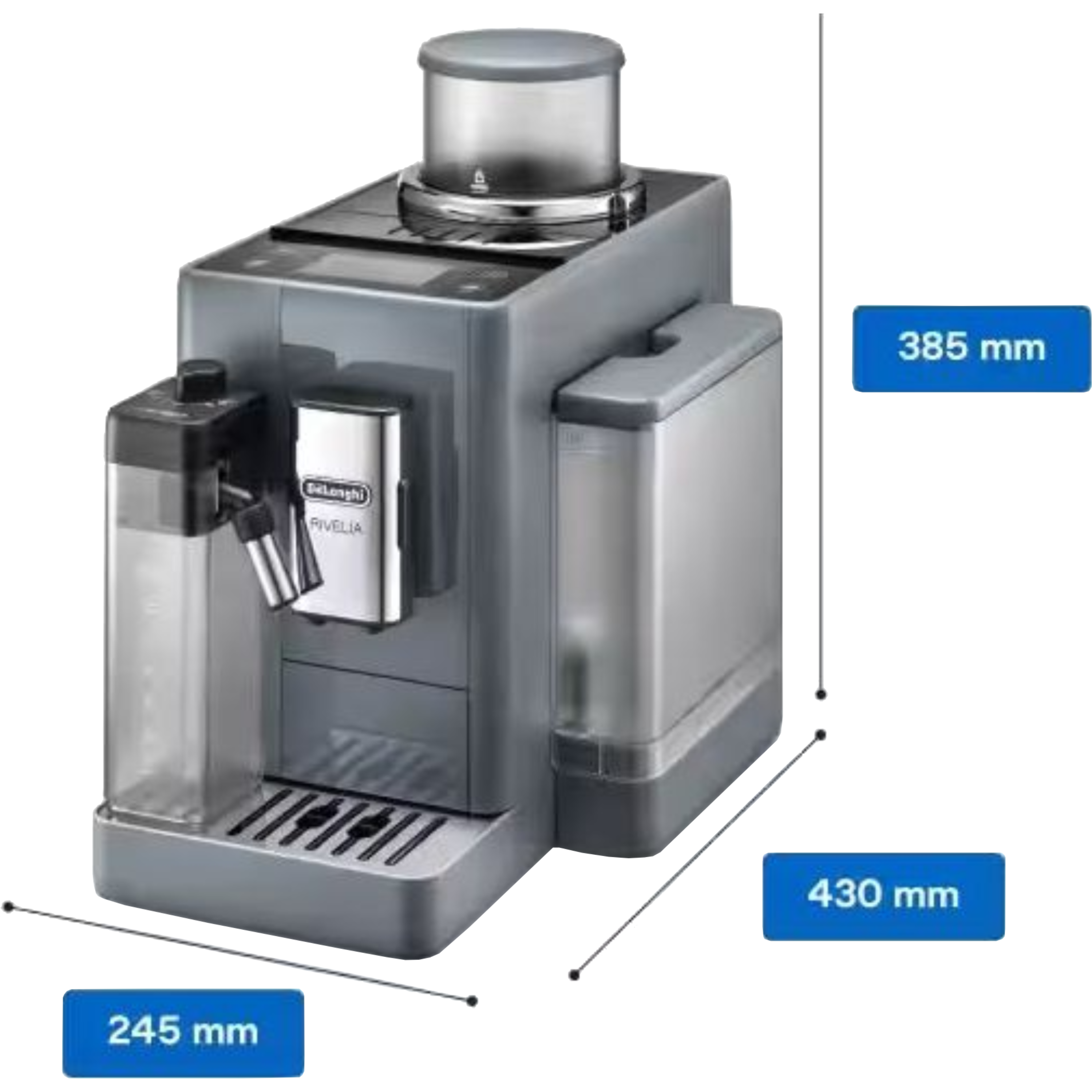 מכונת קפה Delonghi RIVELIA EXAM440.55.G - צבע כסף שנתיים אחריות ע
