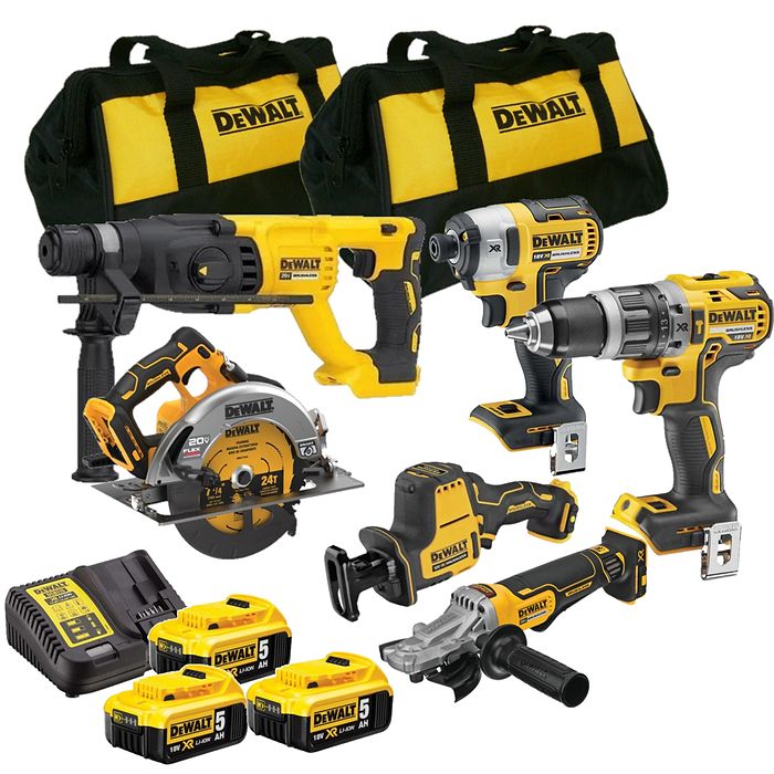 קומבו קיט 6 כלים 18V DEWALT-COMBOKIT-P3-5AH DEWALT 