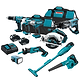סט 9 חלקים 18V עם 2 סוללות 3AH מטען ותיק DLX9105 MAKITA 