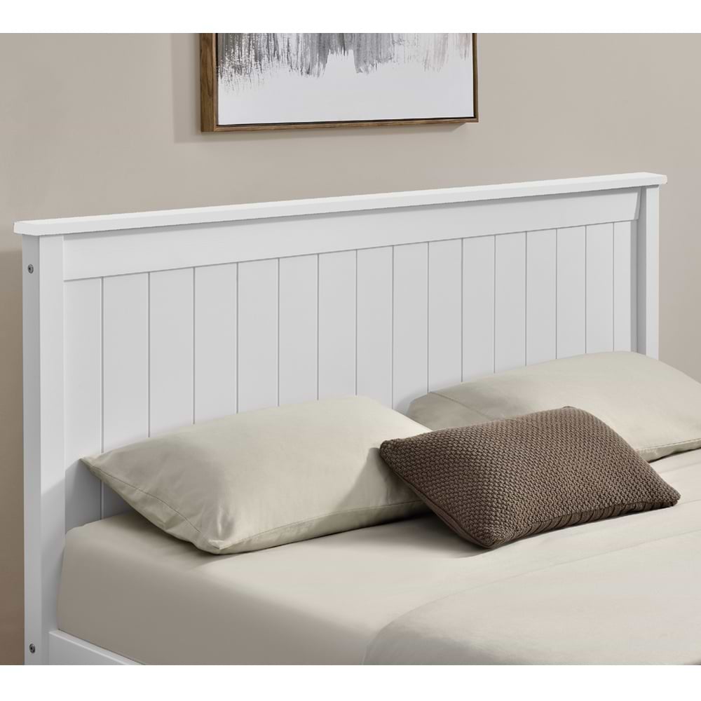 מטה זוגית עץ מלא דביר 140 לבן HOME DECOR