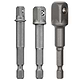 סט 3 מתאמי בוקסה לאימפקט במידות 1/4" / 3/8" / 1/2"  DeWALT DWAADPTMI3 