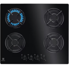 כיריים גז 4 להבות Electrolux EGT6242NVK - גימור זכוכית שחורה אחריות ע"י היבואן הרשמי