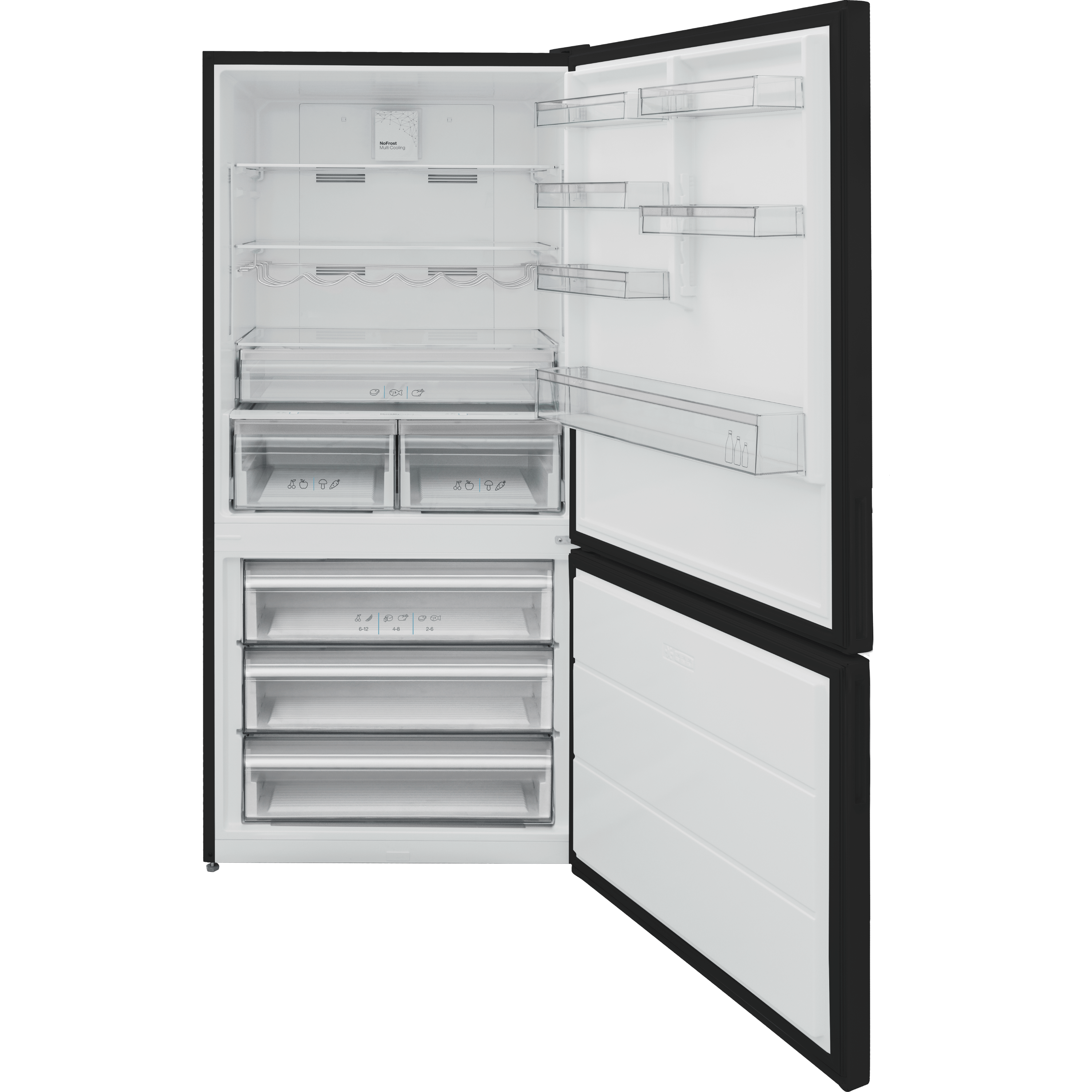 מקרר מקפיא תחתון 588 ליטר נטו Electra EL8753BL - גימור שחור אחריות ע