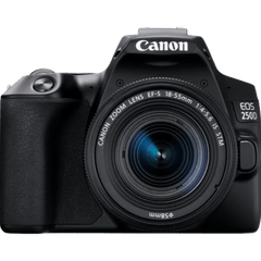 מצלמה דיגיטלית Canon EOS 250D DSLR EF-S 18-55mm f/1.4-5.6 - צבע שחור שלוש שנות אחריות ע"י היבואן הרשמי