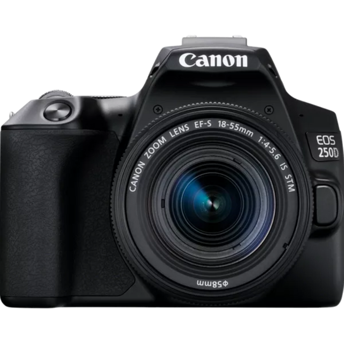 מצלמה דיגיטלית Canon EOS 250D DSLR EF-S 18-55mm f/1.4-5.6 - צבע שחור שלוש שנות אחריות עי היבואן הרשמי
