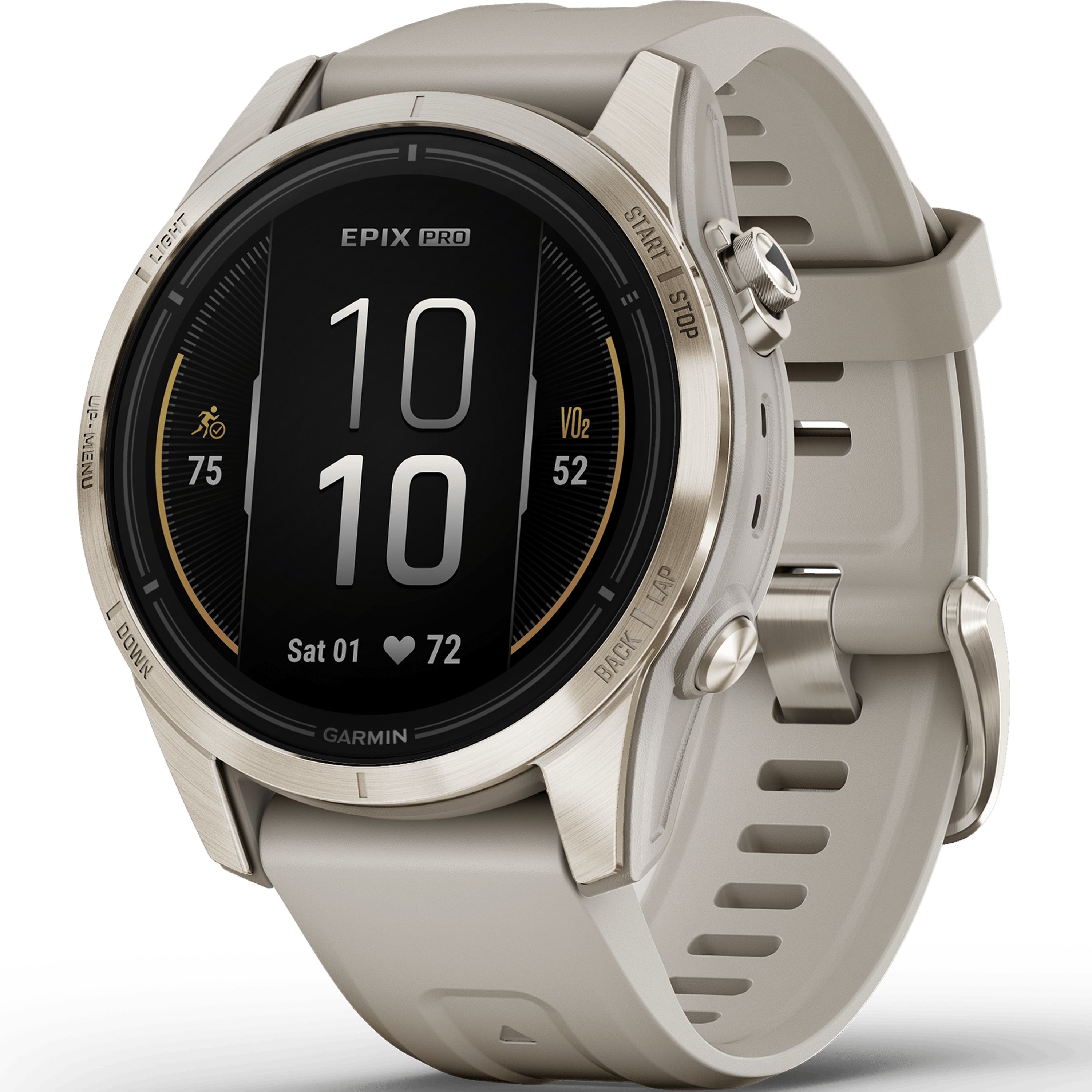 שעון ספורט חכם Garmin Epix Pro (Gen 2) Sapphire 42mm - צבע זהב בהיר שנתיים אחריות ע