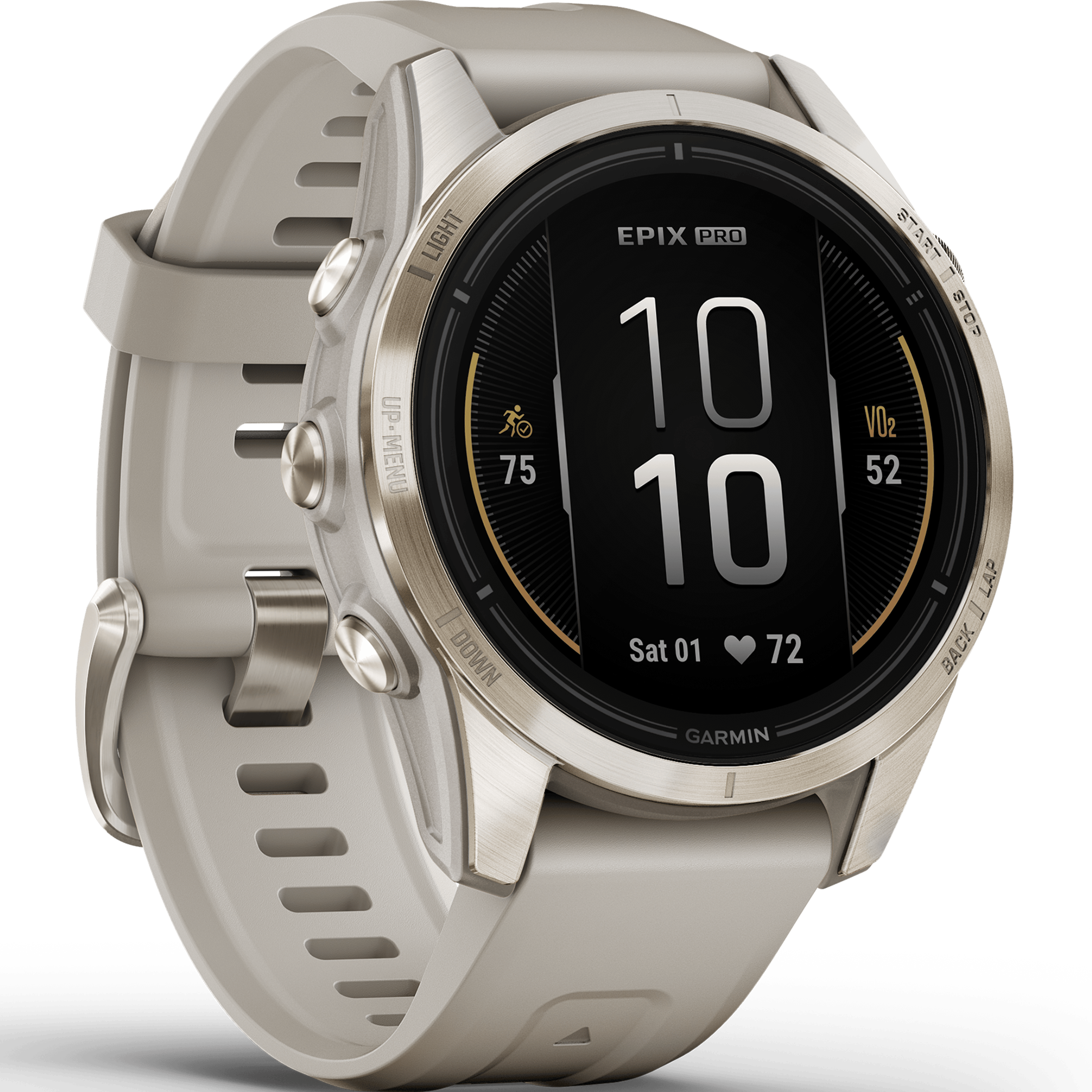 שעון ספורט חכם Garmin Epix Pro (Gen 2) Sapphire 42mm - צבע זהב בהיר שנתיים אחריות ע