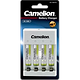 4 סוללות נטענות AAA + מטען USB ל-4 סוללות Camelion