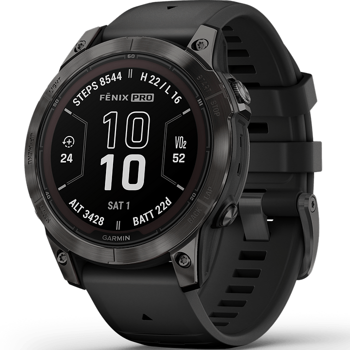שעון ספורט חכם Garmin Fenix 7 Pro Sapphire Solar 47mm - צבע אפור פחם שנתיים אחריות עי היבואן הרשמי