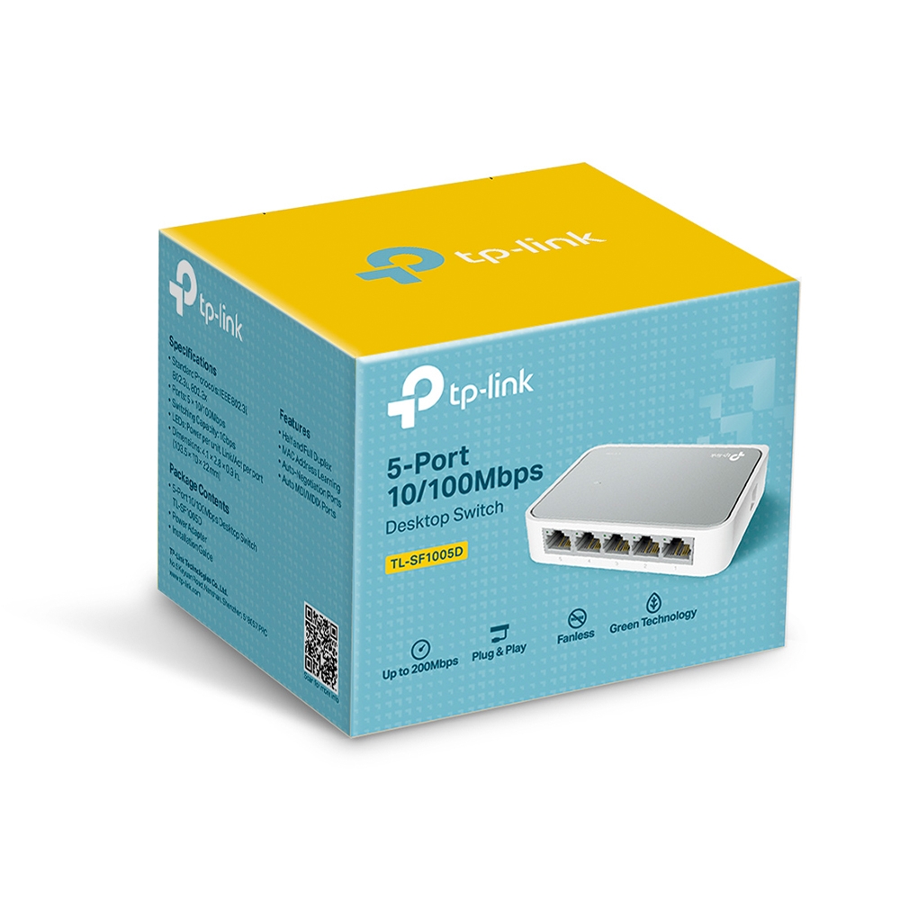 רכזת רשת / ממתג TP-Link TL-SF1005D 5-Port - צבע לבן שלוש שנות אחריות ע