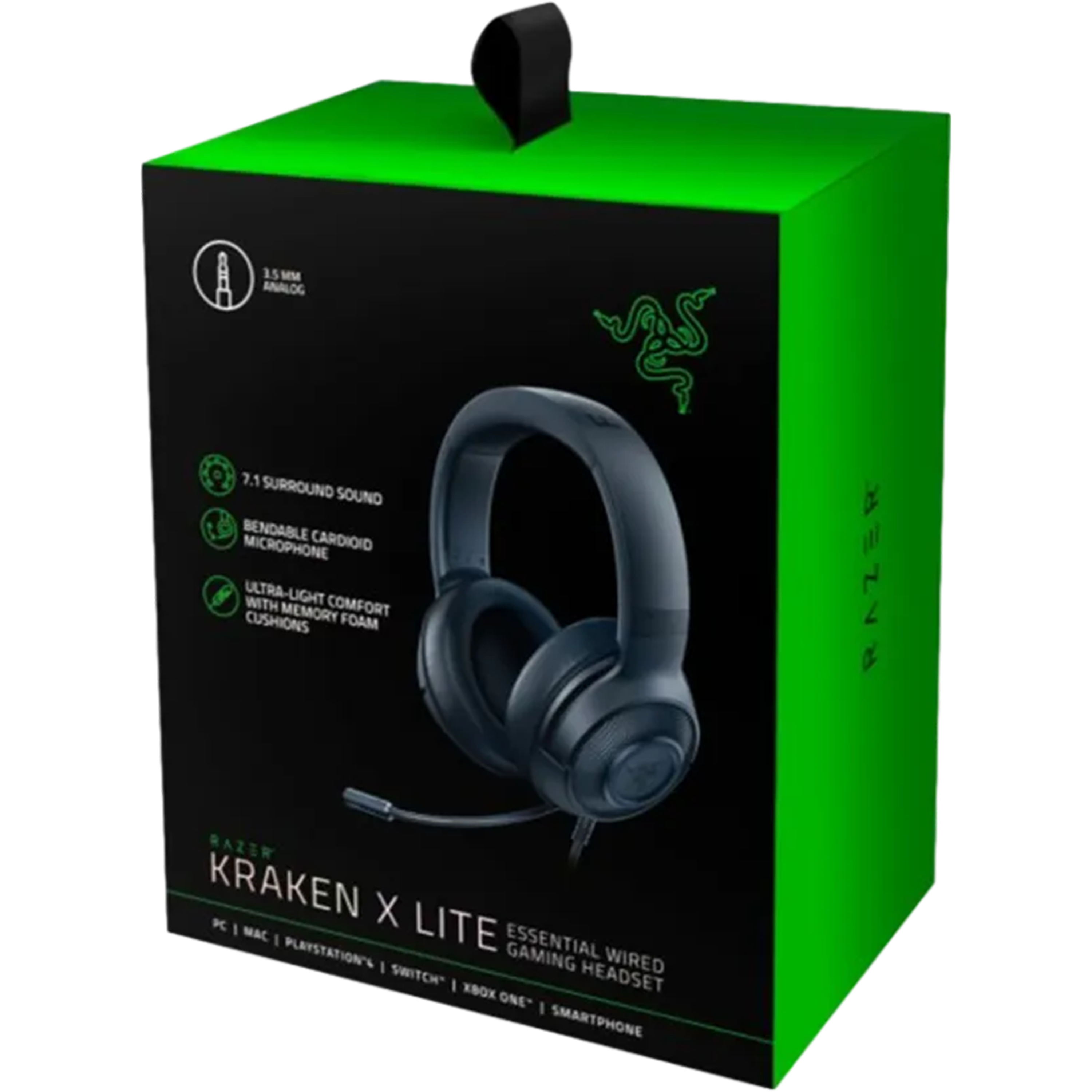 אוזניות גיימינג חוטיות Razer Kraken X Lite - צבע שחור שנתיים אחריות ע
