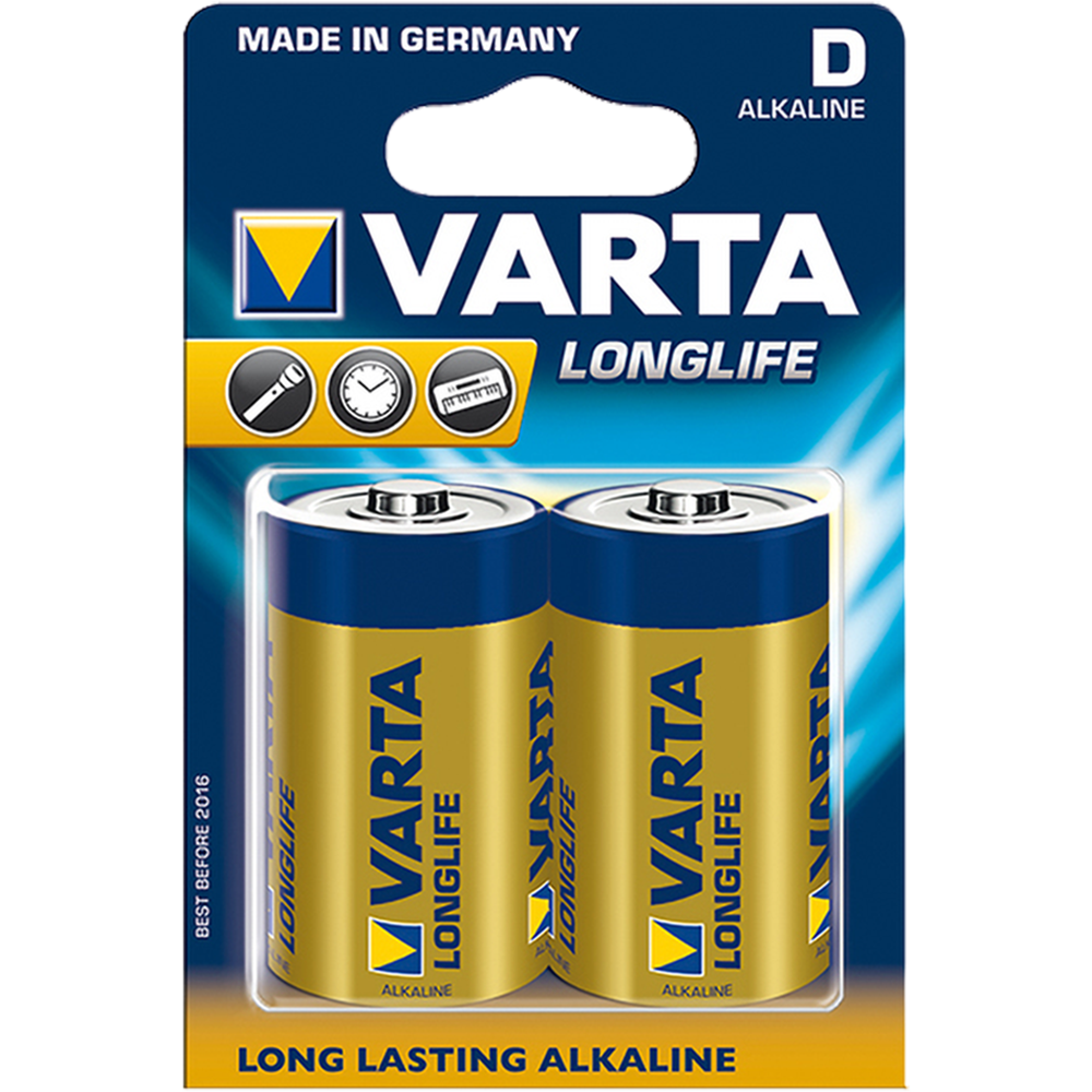 מארז 2 סוללות Varta Alkaline Longlife D LR20