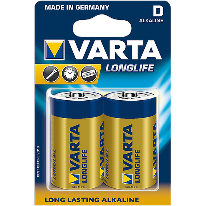 מארז 2 סוללות Varta Alkaline Longlife D LR20
