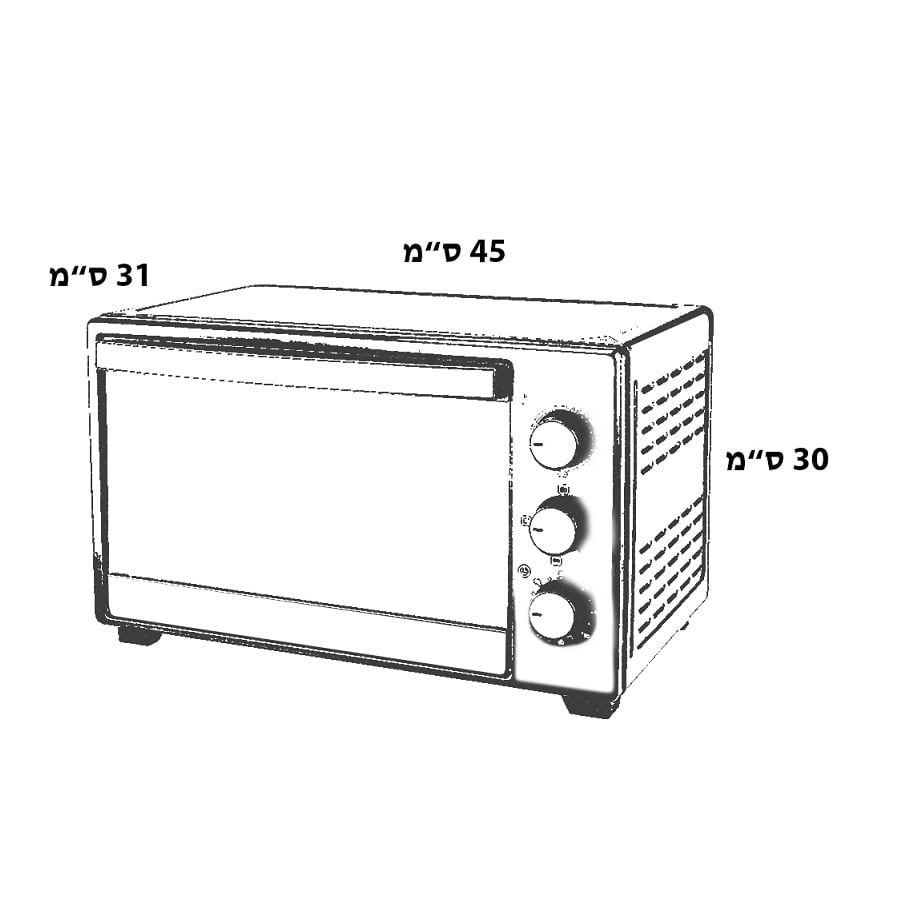 טוסטר אובן 21 ליטר גולד ליין שחור דגם GOLDLINE AL-6621 - אחריות יוסף חיים יבואן רשמי