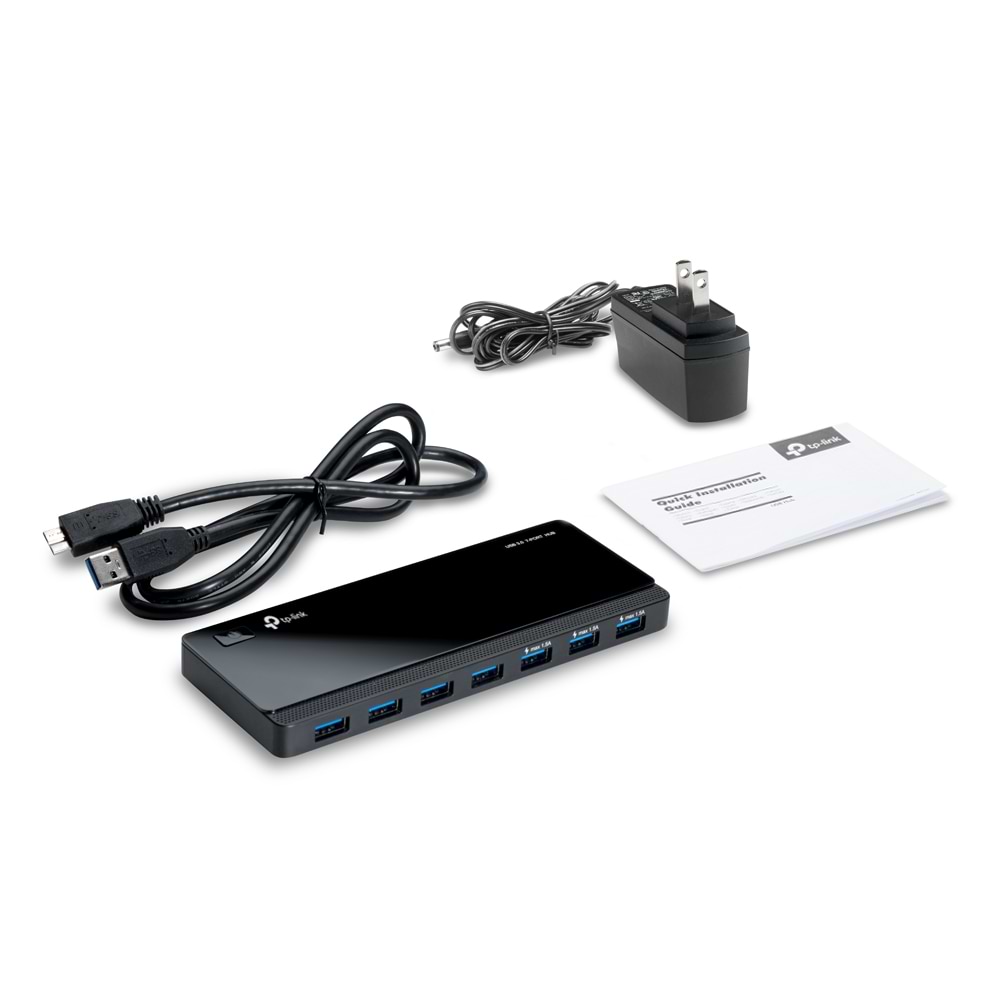 מפצל TP-Link UH720 USB 3.0 7-Port Hub - צבע שחור שלוש שנות אחריות ע