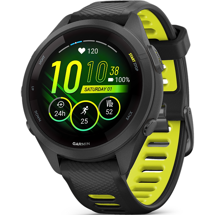 שעון ספורט חכם Garmin Forerunner 265S GPS 41mm - צבע שחור שנתיים אחריות עי היבואן הרשמי