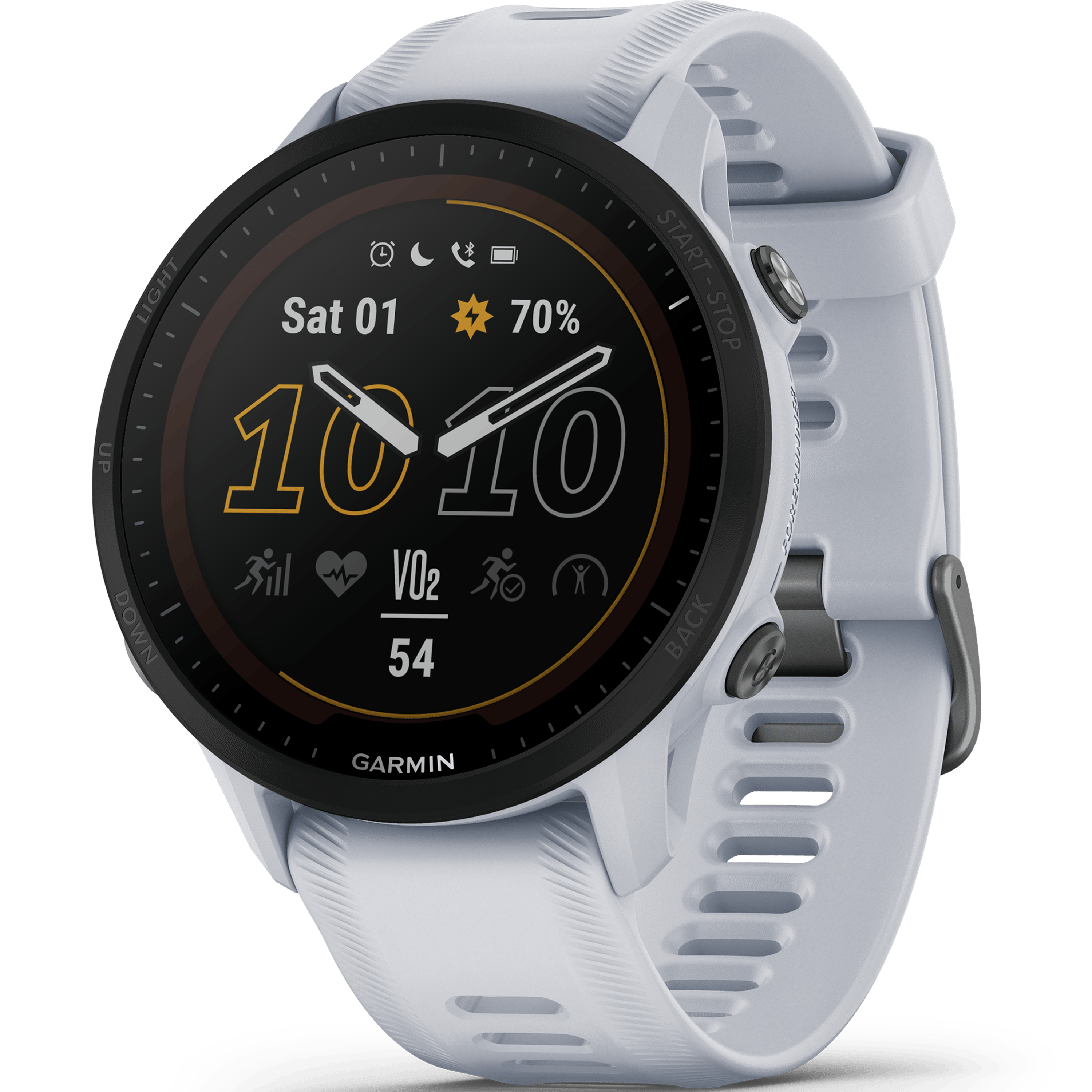 שעון ספורט חכם Garmin Forerunner 955 Solar 46.5mm GPS - צבע לבן שנתיים אחריות ע
