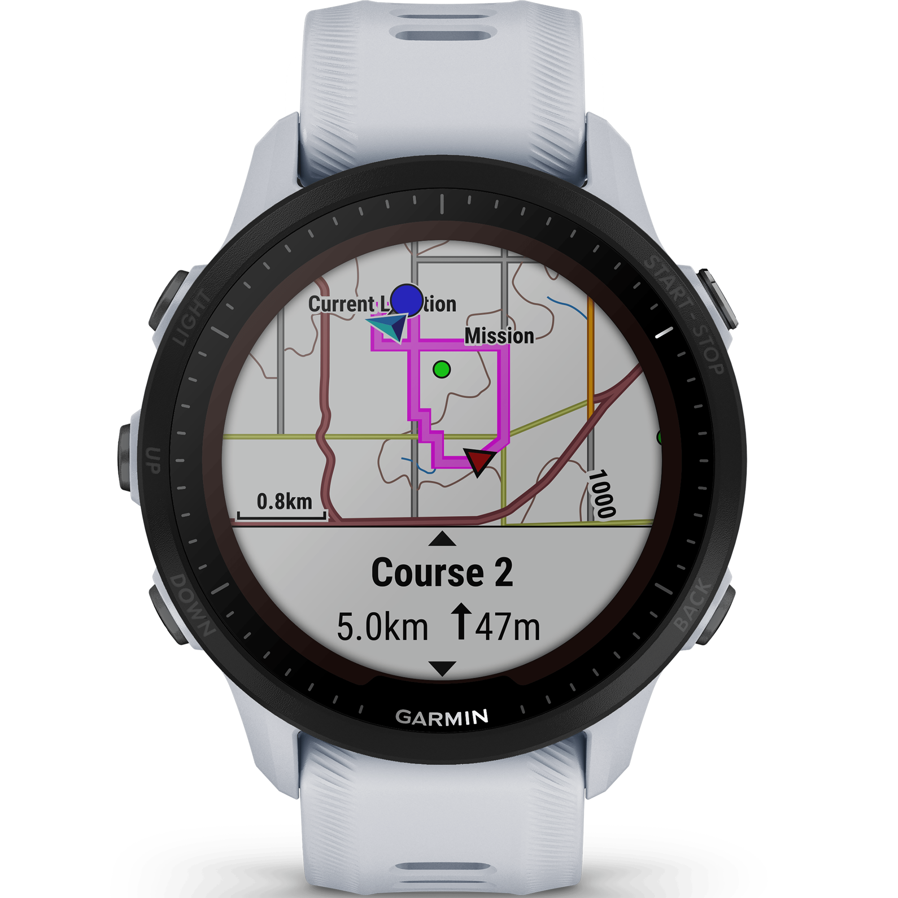 שעון ספורט חכם Garmin Forerunner 955 Solar 46.5mm GPS - צבע לבן שנתיים אחריות ע